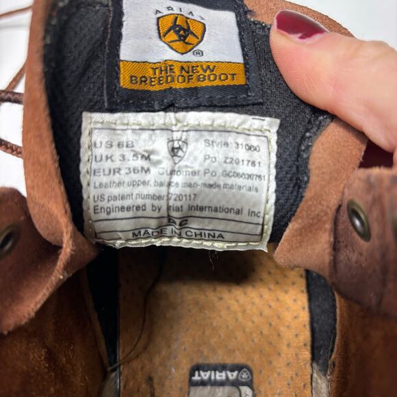 Ariat Women’s Kiltie Lace Up Brown Leather Roper Ankle Work Boots 6 - Picture 3 of 9